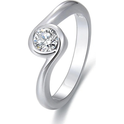 Nubis Stříbrný prsten s kulatým zirkonem NB 5095