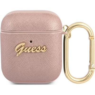Guess Калъф Guess GUA2SASMP за AirPods, розов, Saffiano Script Metal Collection (GUA2SASMP)