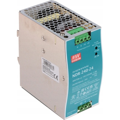 Napájecí zdroj na DIN lištu Mean Well NDR-240-24 240 W 24V10 A IP20