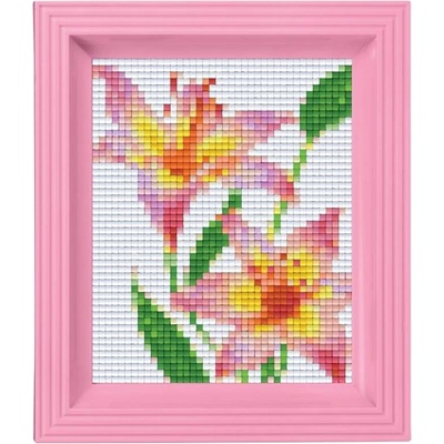 Креативен комплект с рамка и пиксели Pixelhobby Classic - Цветя (31282)