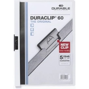 DURABLE Duraclip A4 60 листа бяла папка с клипс 220902 (220902)