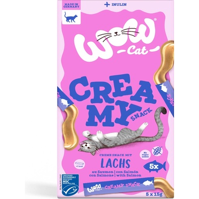 Wow Cat Creamy Snack losos 5 x 15 g