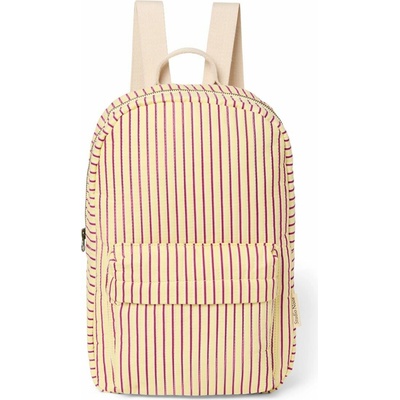 STUDIO NOOS Poplin Midi BACKPACK batůžek přední kapsa Butter Yellow Stripped