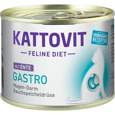 Kattovit 6х185г Gastro Kattovit, консервирана храна за котки с патешко