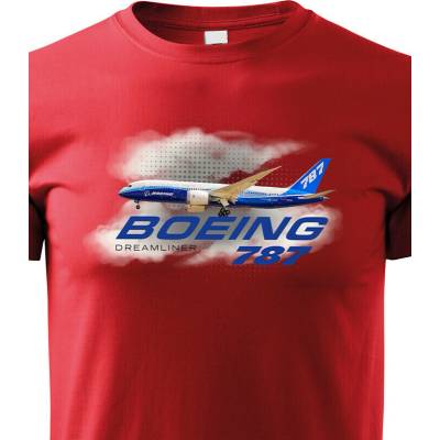 Dětské tričko Boeing 787 ČervenáCanvas Dětské tričko Bezvatriko.cz 3230