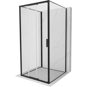 Mexen Exo-3S 3-стенна плъзгаща се душ кабина 90 x 90 см, прозрачна, черна (8153-090-090-70-00-3S)