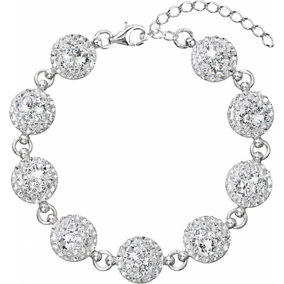 Pavona Stříbrný náramek se Swarovski krystaly bílý 33048.1