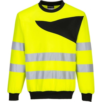Portwest PW277 PW3 Crew Hi Vis mikina Žltá čierna