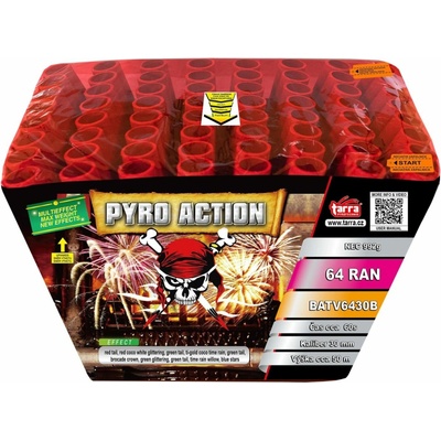 Ohňostroj Baterie výmetnic PYRO ACTION 64 ran 2 1 BATV6430B