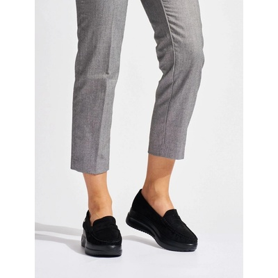 Goodin Zajímavé mokasíny dámské černé na klínku