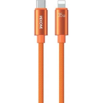 Wekome WDC-65 opletený nabíjecí a datový USB-C na Lightning 1,2m oranžový