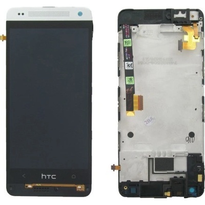 LCD Displej + Dotykové sklo + Přední kryt Silver HTC ONEmini (M4)
