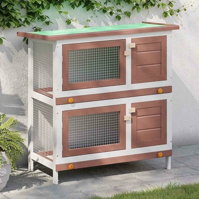 vidaXL 9799.170836 červeno bílá 4 dvířka 90 x 45 x 90 cm dřevo