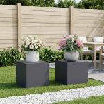 vidaXL Стойка за растения 2 pcs Антрацит 40 x 40 x 40 cm (8012521)