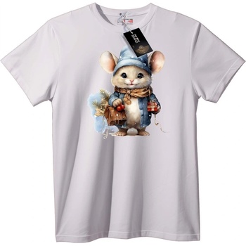 NOONEBRAND Тениска Сладко зимно мишле - 3XL, White