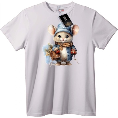 NOONEBRAND Тениска Сладко зимно мишле - 3XL, White