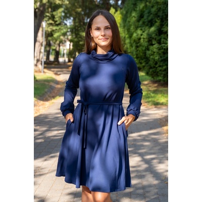 Jsem máma Zimní bambusové kojicí šaty se skrytými zipy tmavě modré – Zboží Mobilmania