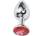 X Fun Метално дилдо Butt Plug "SILVER CRYSTAL RED" 7 см. Размер-S