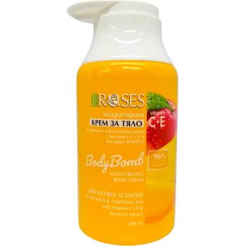 Natura of agiva roses крем за тяло, Хидратиращ, Помпа, 300мл, Манго