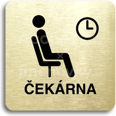 ACCEPT Piktogram čekárna - zlatá tabulka - černý tisk bez rámečku