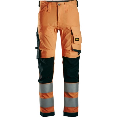 Snickers Workwear kalhoty AllroundWork Stretch reflexní třída 2 oranžové