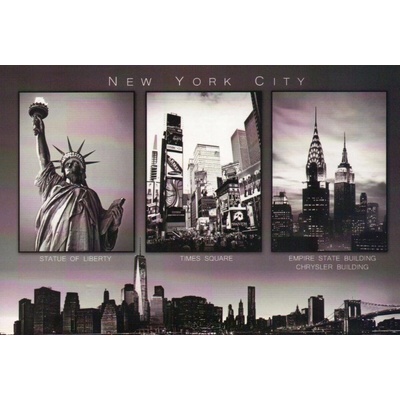 Pohlednice New York City - černobílá