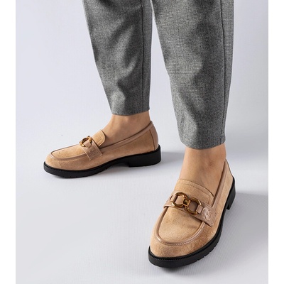 Gemre Beige Loafers with Buckle Seggiano černá krémová