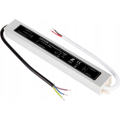 VODOTĚSNÝ NAPÁJECÍ ZDROJ PRO LED PÁSKY IP67 12V 45W 3,75A - PRO MONTÁŽ