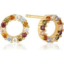 Sif Jakobs Pozlátené náušnice s farebnými kubickými zirkónmi Biella SJ-E337-ACZ-YG