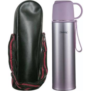 Rosberg Термос с калъф Rosberg R52010FB, 0.5 л, Двуслойна вакуумна изолация, Капак чаша, Лилав/инокс (R52010FB - purple)