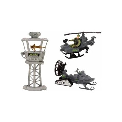 LeanToys Military Set Military Combat Vehicle Helicopter Soldiers Accessories Sounds