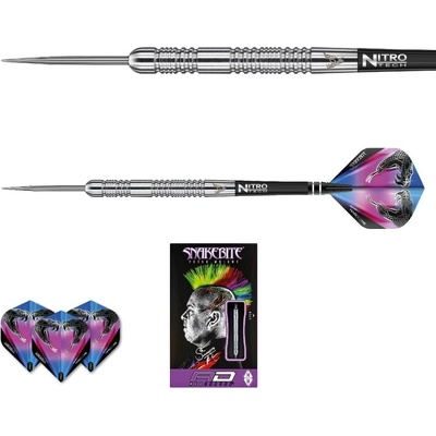 Šípky Red Dragon steel Peter Wright Snakebite Euro11, 20g, 85% wolfram