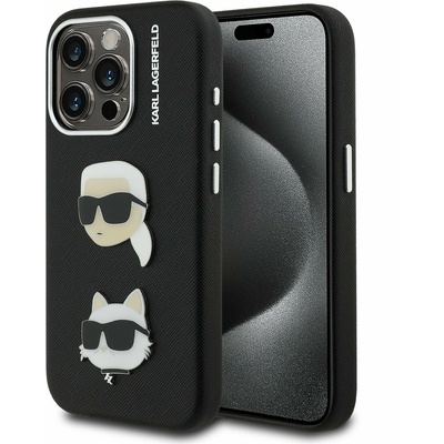 KARL LAGERFELD Grained PU K&CH Heads Заден Калъф за iPhone 15 Pro Max Black Karl Lagerfeld | Cheren | ЖЕНИ | UNI