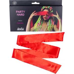  Лента за очи и ръце, сатенено гладка, 150см. - Party Hard Wink Red (1142-01LOLA)