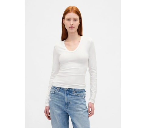 GAP Rebrované tričko Biela
