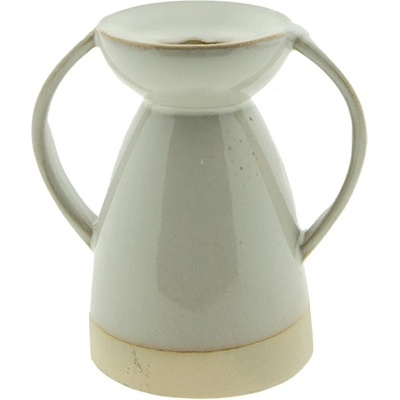 Béžový porcelánový svícen na úzkou svícku Gerjen – 9x7x9 cm
