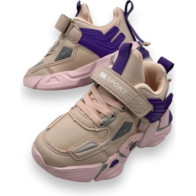 Camo dievčenské tenisky na suchý zips 19 růžová
