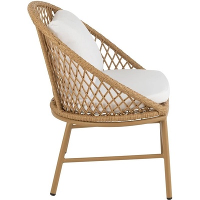 J-Line by Jolipa ratanové zahradní křeslo Zayo Beige 59 x 74 x 81cm Béžové