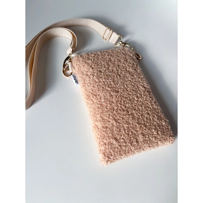 Teddy crossbody na mobil béžová