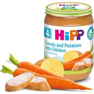 Hipp БИО пюре моркови и картофи с пиле 4м+ 190г