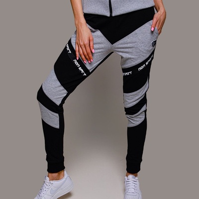 NDN dámská sportovní tepláky STAY X111 černo-šedá