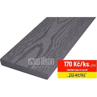 WPC dřevoplastové plotovky rovné LamboDeck 13x90x1500 - Stone Grey