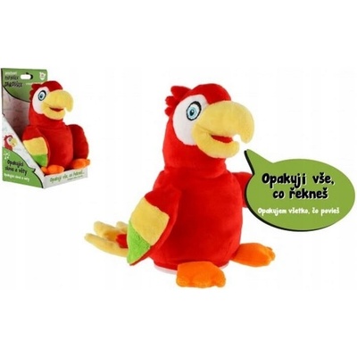 Teddies Plyšový papagáj Jarúšek opakujúce vety 18 cm