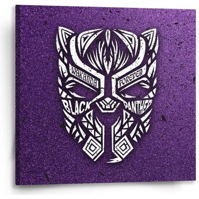 Sablio Obraz BLACK PANTHER wakanda forever Bílý - 50x50 cm