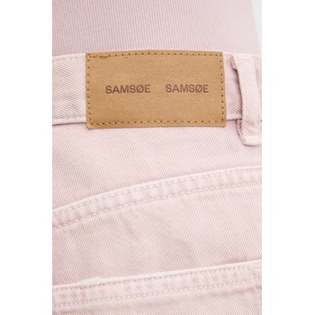Samsoe Samsoe Дънков къс панталон Samsoe Samsoe SASHELLY в розово с изчистен дизайн с висока талия F25200013 (F25200013)