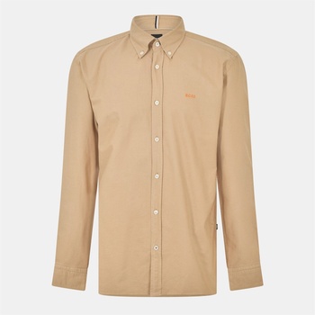 HUGO BOSS Риза с дълъг ръкав Boss Men's Long Sleeve Shirt - Light Beige