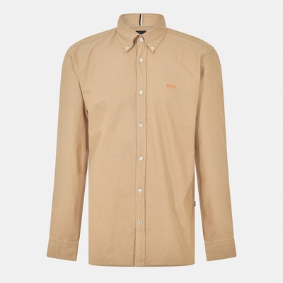 HUGO BOSS Риза с дълъг ръкав Boss Men's Long Sleeve Shirt - Light Beige