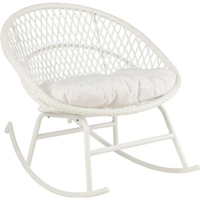 J-Line by Jolipa ratanové zahradní houpací křeslo Zayo White 118 x 82 x 78 cm Bílé