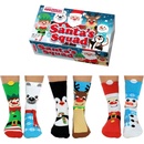 3 páry detské veselé vzorované ponožky Santa SQUAD
