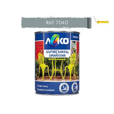 ЕМАЙЛЛАК БЪРЗОСЪХНЕЩ ЛЕКО СУПЕР ГЛАНЦ ral 7040 0.650л СИВ (11-103214)
